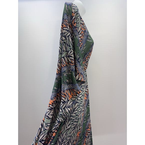 Easel Short Sleeve Green Tropical Floral Kimono Dress Women’s Size Medium - Picture 4 of 8